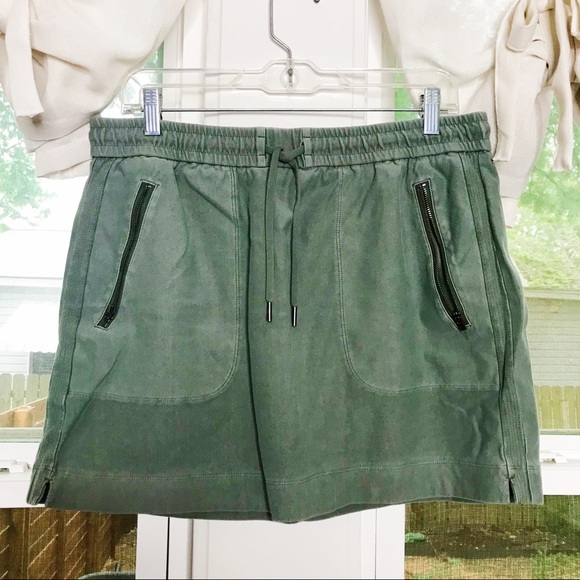 Athleta Farallon Cypress Green Drawstring Mini Skirt Zip Pockets Athletic - Picture 5 of 9
